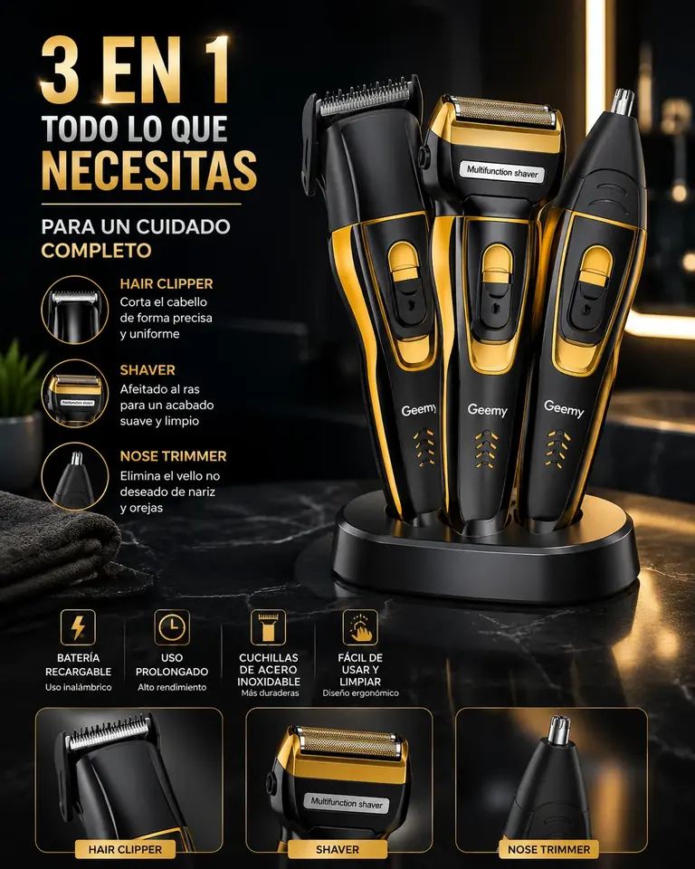 Máquina barbera Geemy 3 en 1